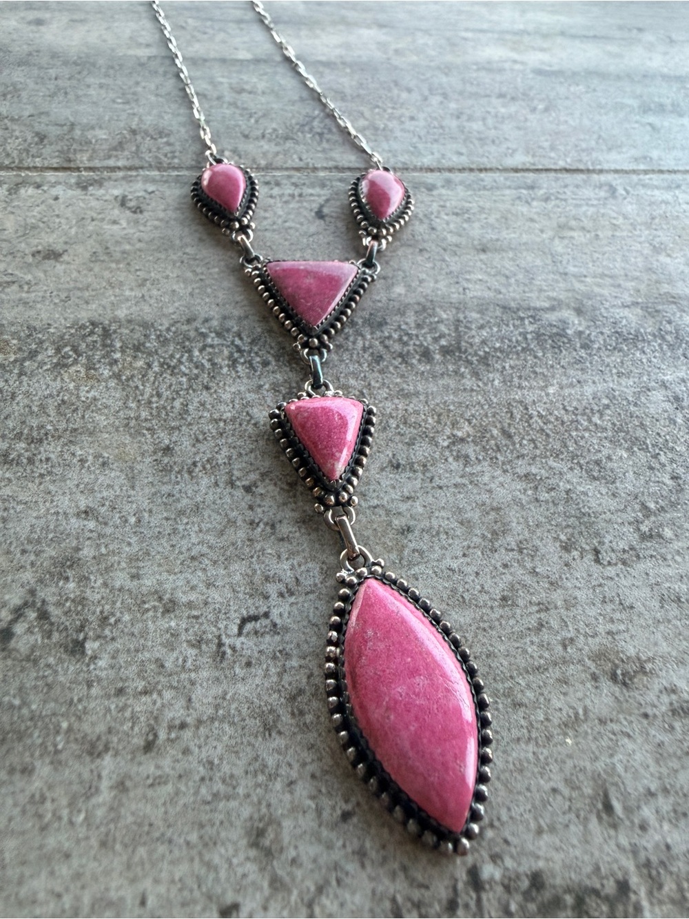 Thulite Multi-Stone Drop Pendant Necklace - Krush Kandy